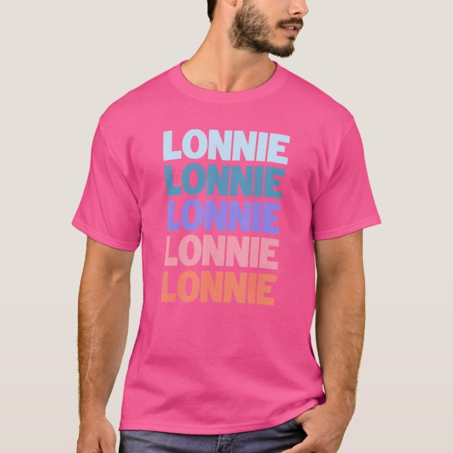 Camiseta Moderno Texto Repetido Lonnie (Frente)