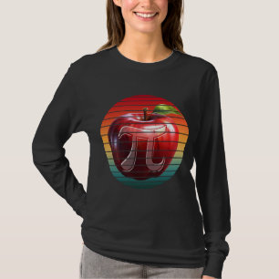 Camiseta Moderno Vintage Pi Dia Fruta Maçã Tendência