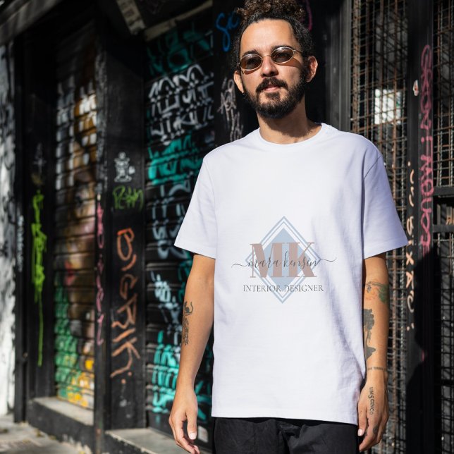 Camiseta Modert Mocha Mousse Monogram Dusty Blue (Criador carregado)