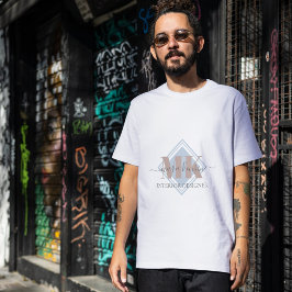 Camiseta Modert Mocha Mousse Monograma Azul Poeirento