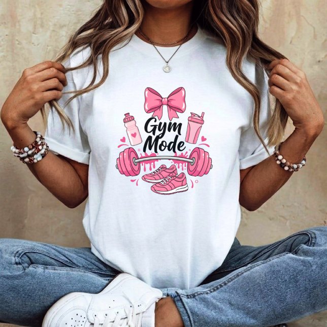 Camiseta Modo academia esporte engraçado feminino (Criador carregado)