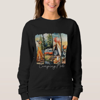 Camiseta Modo Acampamento Retro Verão Aventura ao Ar Livre