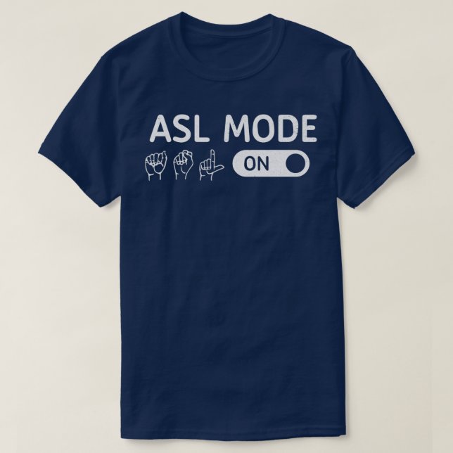 Camiseta Modo ASL No Intérprete Sinal de Mão do Tradutor La (Frente do Design)