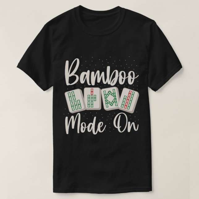 Camiseta Modo Bamboo no Design para um Nerd Mahjong (Frente do Design)
