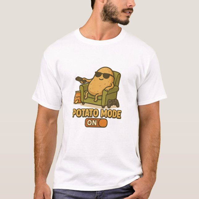Camiseta Modo Batata – Vida Preguiçosa Ativada (Frente)