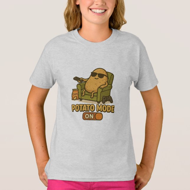 Camiseta Modo Batata – Vida Preguiçosa Ativada (Frente)