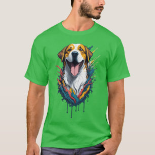 Camiseta Modo cão em uma garota bonita e feliz amiga de cac