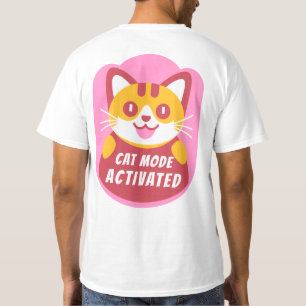 Camiseta Modo Cat Ativado Tabby Funny Tabby Kitten Texto Pe