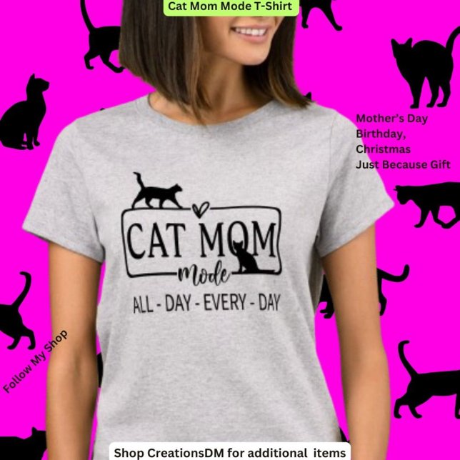 Camiseta Modo Cat Mãe (Criador carregado)