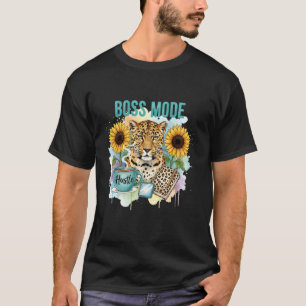 Camiseta Modo Chefe Design com Leopardo e Girassóis para W