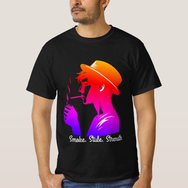 Camiseta "Modo Chefe - Na moda Tabagista Fumante T-Shirt" (Frente)