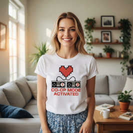 Camiseta Modo Co-Op de São Valentim Ativado