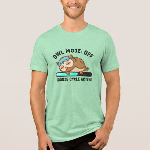 Camiseta Modo Coruja Desligado Piada de Soneca Humor