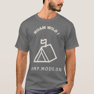 Camiseta Modo de acampamento selvagem com amigos