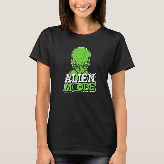 Camiseta Modo De alienígena No Navio Espacial Et Extraterre (Frente)