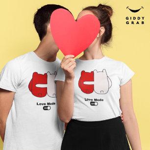 Camiseta Modo De Amor No Dia de os namorados Do Urso De Cor