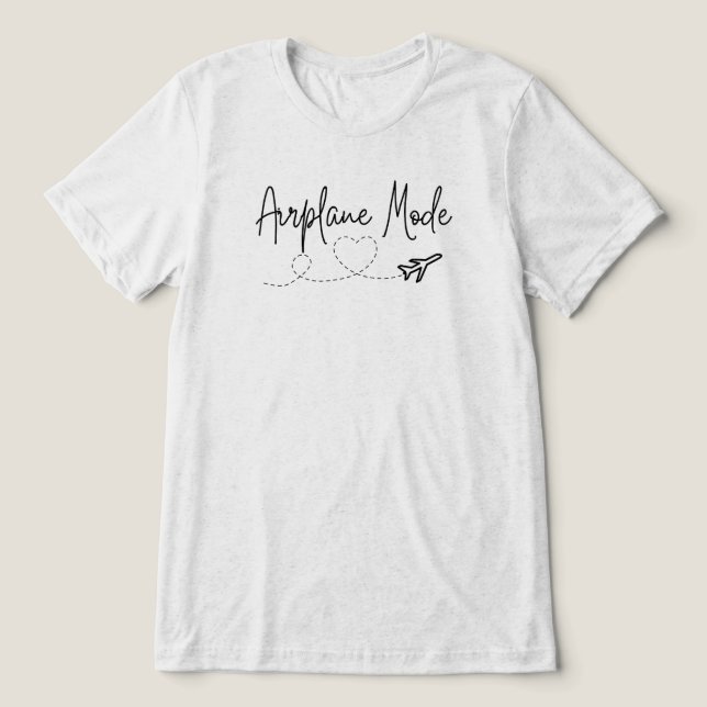 Camiseta Modo de avião com coração a preto (Design frontal)