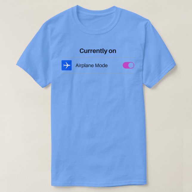 Camiseta Modo de avião viagem 1 engraçado (Frente do Design)