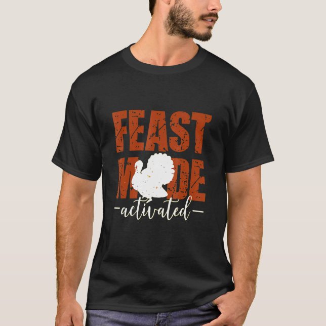 Camiseta Modo de Banquete de Ação de Graças Ativado (Frente)