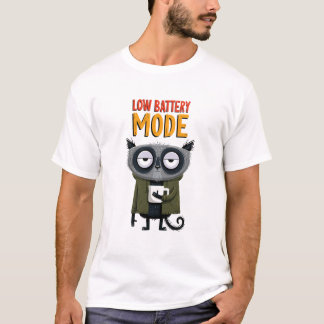Camiseta Modo de Bateria Baixa Presente de Humor de Escritó