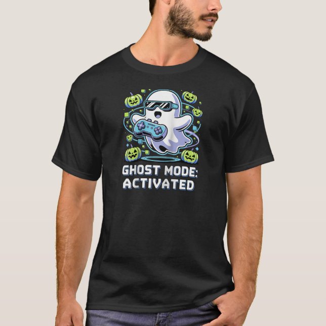 Camiseta Modo de Chost Engraçado Ativado Gamer Gaming Cute  (Frente)
