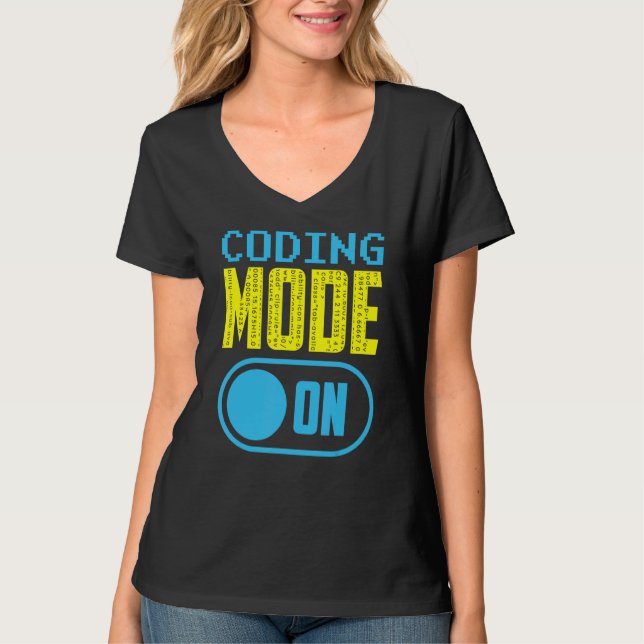 Camiseta Modo De Codificação Em Sayers Programmer Code Code (Frente)