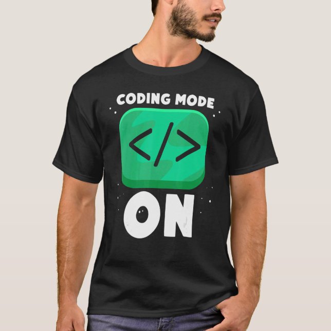 Camiseta Modo De Codificação Em Sayings Coder Code Programm (Frente)