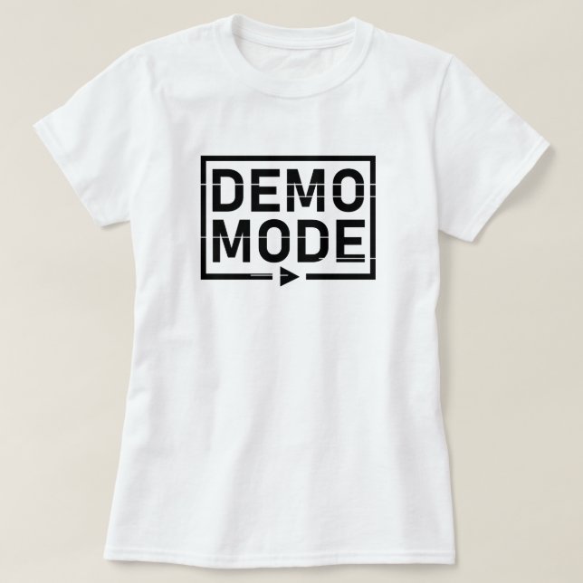 Camiseta Modo de demonstração Áudio V1 (Frente do Design)