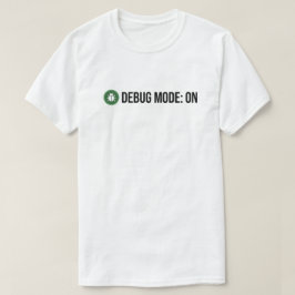 Camiseta Modo de Depuração de Bug Verde Minimalista ATIVADO