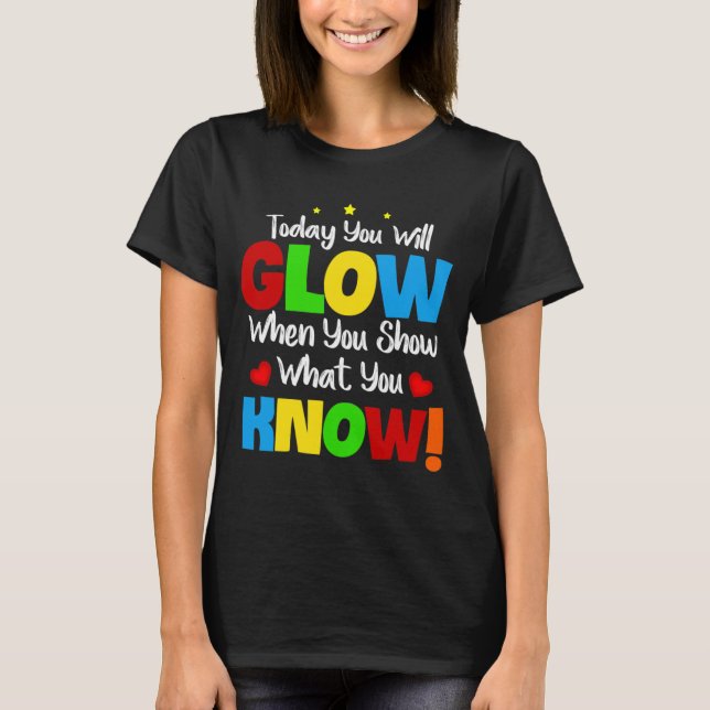 Camiseta Modo de Dia de Teste na Escola de Testes de Profes (Frente)
