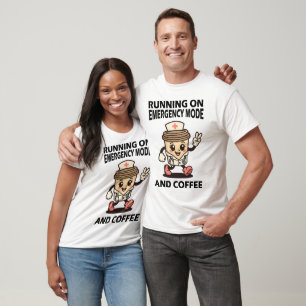 Camiseta Modo de emergência ativo - alimentado por café