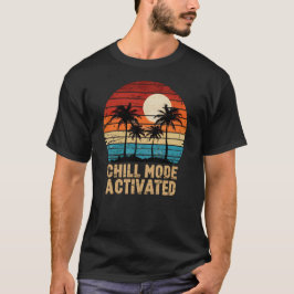 Camiseta Modo de Enchimento Ativado Árvore de Palma Retropr