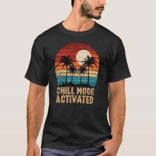 Camiseta Modo de Enchimento Ativado Árvore de Palma Retropr