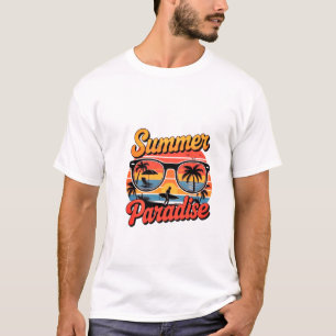 Camiseta Modo de Férias Ativado - Design da Ilha de Verão