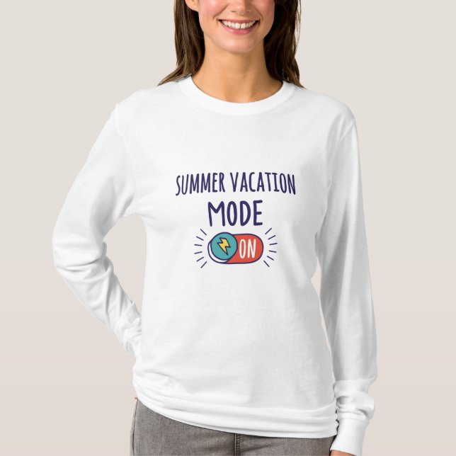 Camiseta Modo de Férias de Verão Ativado (Frente)