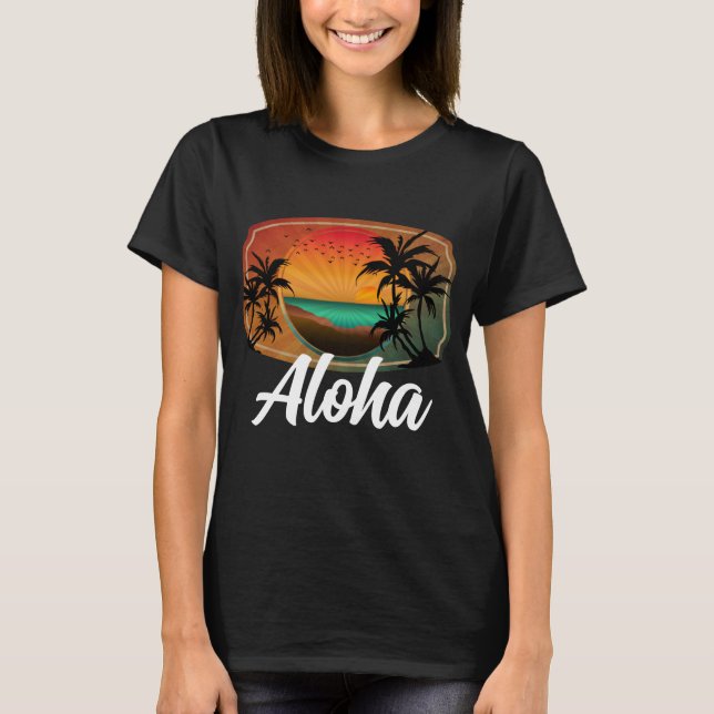 CAMISETA MODO DE FÉRIAS DE VERÃO CUSTOM ALOHA (Frente)