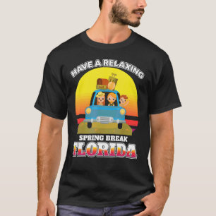 Camiseta Modo de Férias de Viagem de Carro de Break na Flór