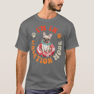 Camiseta Modo de Férias do Cachorro Francês