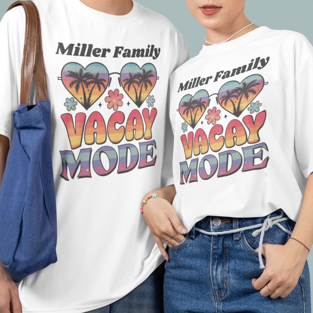 Camiseta Modo de Férias do Groovy Name Personalizado (Criador carregado)