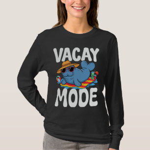 Camiseta Modo de Férias Gráfico de Manateado Engraçado, Cor