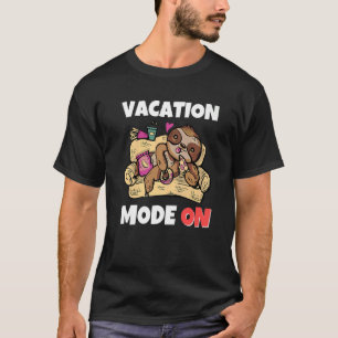 Camiseta Modo De Férias Leves Ligado Para Férias E Raça
