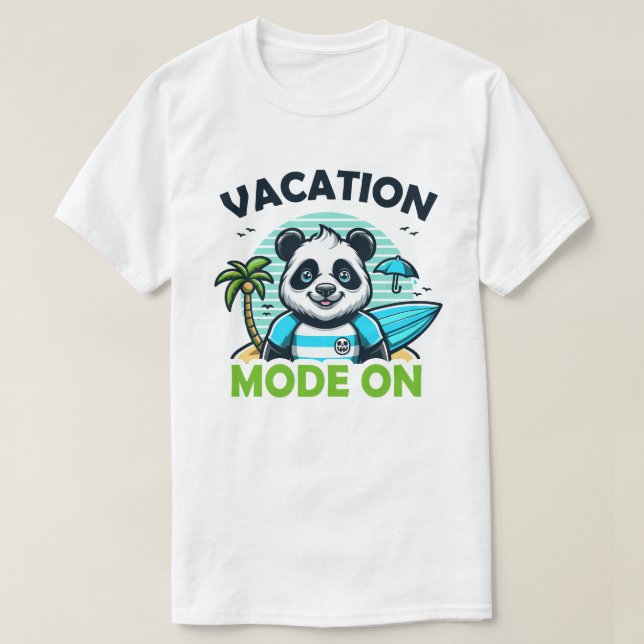 Camiseta Modo de Férias Panda Ativado (Frente do Design)