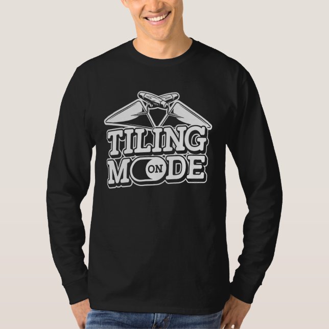 Camiseta Modo de Inclinação no Trabalho de Conjunto de Azul (Frente)