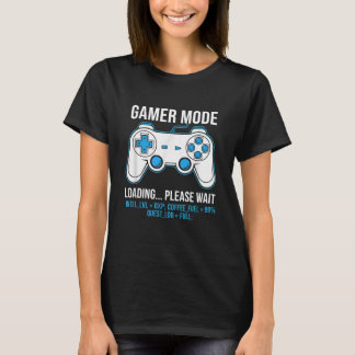 Camiseta Modo de Jogador Carregando Combustível de Café Est