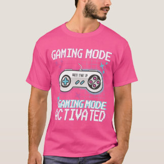 Camiseta Modo de jogos Ativado Design de Jogador de Pixel R