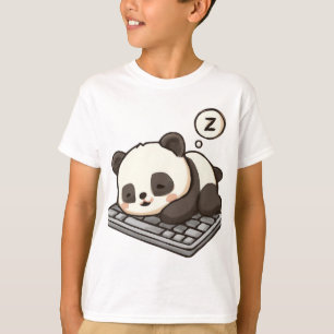 Camiseta Modo de latência Panda na arte do teclado