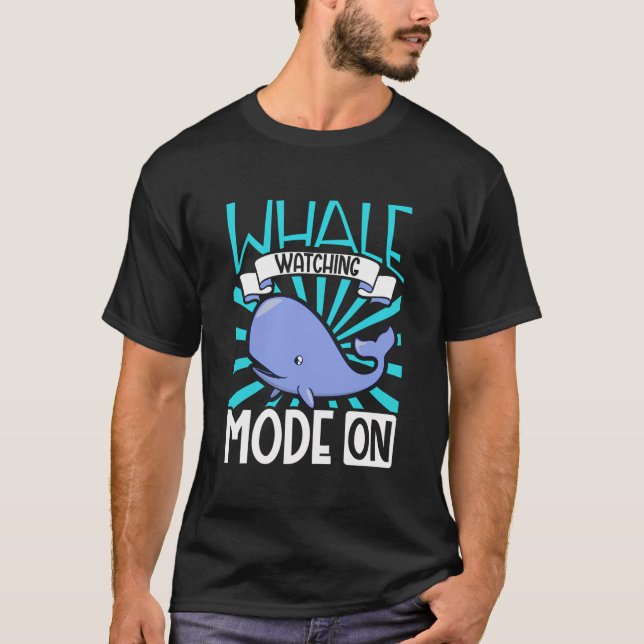 Camiseta Modo de Observador de Baleia Ativado - Observando  (Frente)