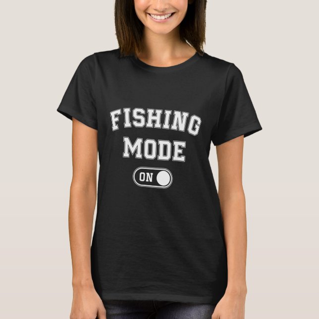 Camiseta Modo de Pesca Ativado Presente Engraçado para Pai  (Frente)