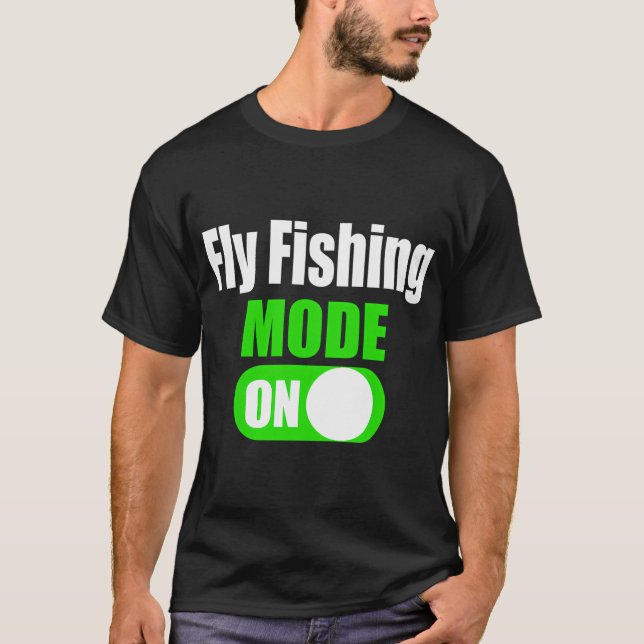 Camiseta Modo de pesca com isca artificial do pescador engr (Frente)
