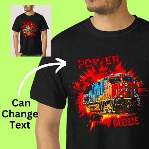 Camiseta Modo de potência do comboio com locomotiva diesel